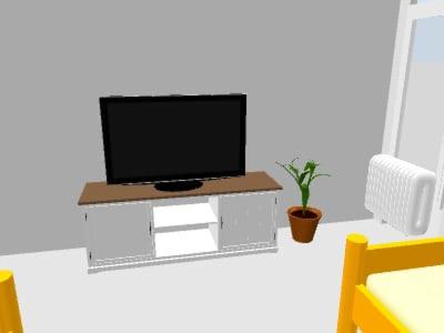 a rendering of a living room with a tv on a stand at SleepArt-Naumburg 