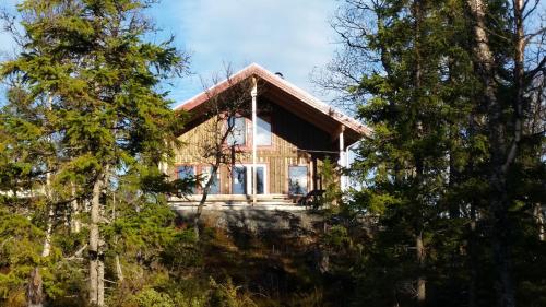 uma casa no topo de uma colina com árvores em Mountain Holiday Homes - Ottsjö, Trillevallen -Sweden em Åre