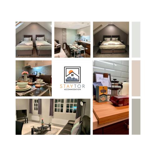 a collage of different pictures of a room at Richmond House by Staytor in Exeter