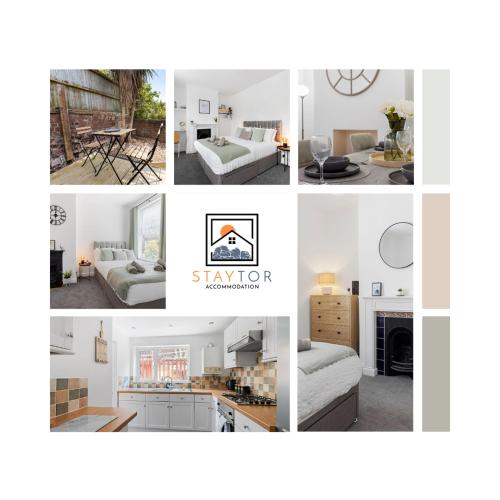 a collage of photos of a living room and kitchen at City Reach in Dean