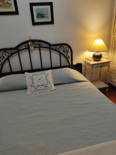 1 dormitorio con cama con almohada en Casa Benlindha, en Degolados
