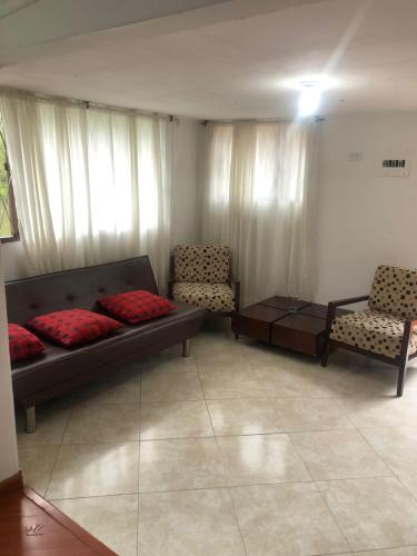 Posezení v ubytování Hacienda Moncora, un lugar hermoso para toda la familia y los amigos