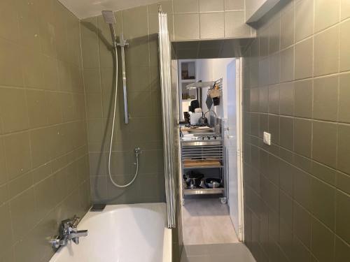a bathroom with a shower and a bath tub at Loft Esquilino Terrazza a Stazione Termini in Rome