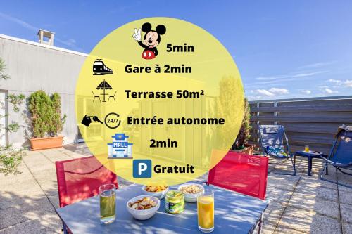 La terrasse Disney/Gare/Centre à 3min parking free