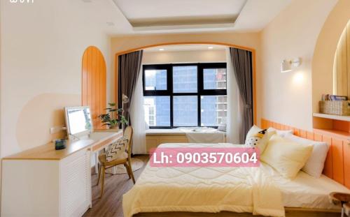 Postel nebo postele na pokoji v ubytování Quy Nhon Chillin' Apartment - FLC Sea Căn Hộ Hướng Biển Trung Tâm TP