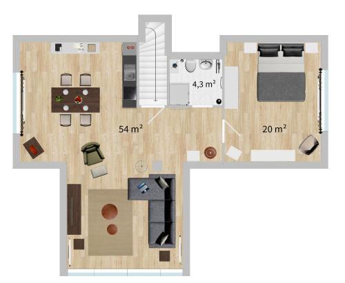 Půdorys ubytování Ferienwohnung Fichtelblick