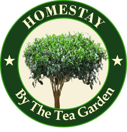a green circle with a tree and the words homay the tea garden at Homestay by the Tea Garden Dibrugarh in Dibrugarh