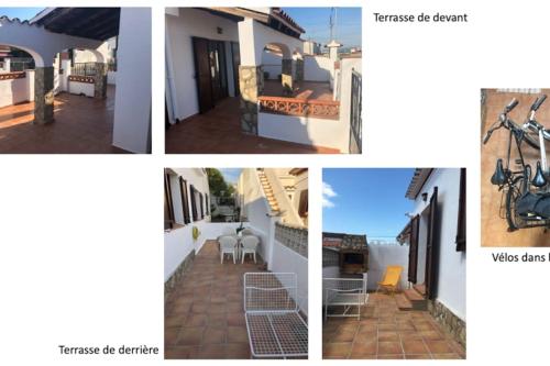 a collage of four pictures of a house at Maison de famille bord de mer La casita blanca in L'Escala