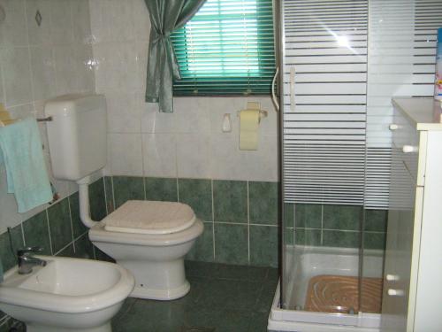 a bathroom with a toilet and a sink at Guest House Westwood in Kraljevec Kupinečki