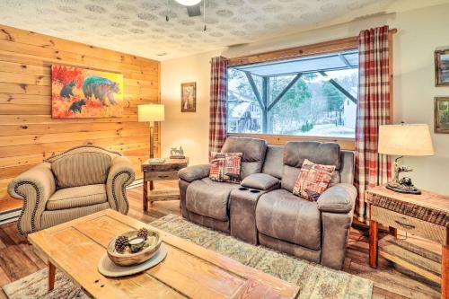 a living room with a couch and chairs and a table at Mountain Retreat Less Than 4 Mi to Downtown Boone! in Boone