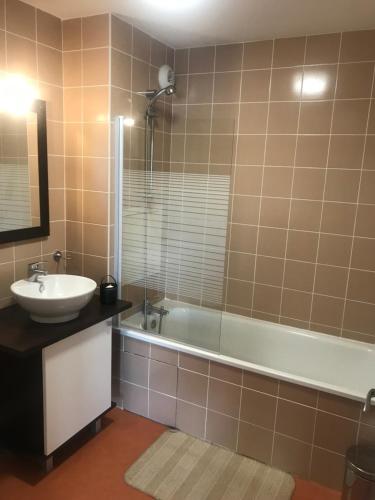 Koupelna v ubytování La Féclaz Ski aux pieds Grand Studio Tout confort