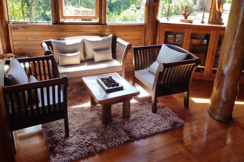 Χώρος καθιστικού στο Puro Moconá Lodge