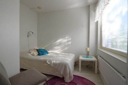 Un pat sau paturi într-o cameră la Matkustajakoti Evakko asunnot
