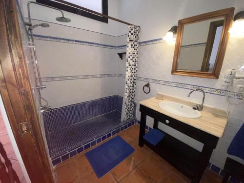 a bathroom with a sink and a shower at Apartment in the middle of nature in Santa Cruz de Tenerife in San Miguel de Abona