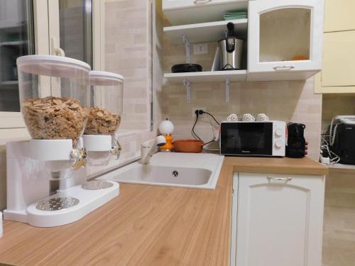 a kitchen with a counter with a food processor at Althea Etna Garden in Nicolosi