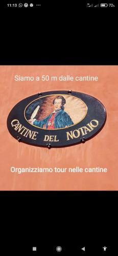 a sign with a picture of a man on it at L'altra casa 1933 in Rionero in Vulture