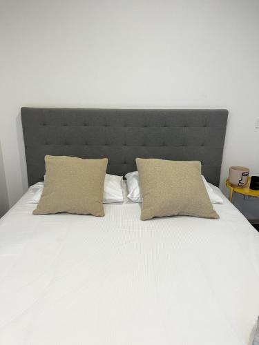 Katil atau katil-katil dalam bilik di Izabelės apartamentai