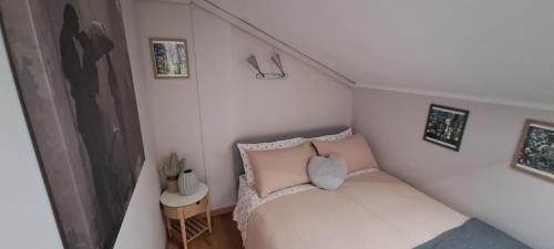 a small room with a bed in a attic at La Mia Mansardina in Collegno