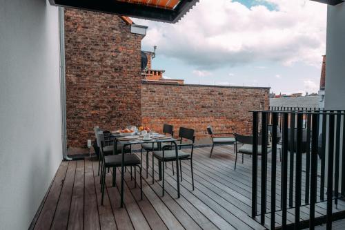 Ein Balkon oder eine Terrasse in der Unterkunft Sud d'Anvers