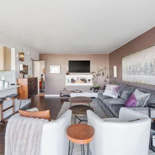a living room with a couch and a table at Panorama Place in Reno