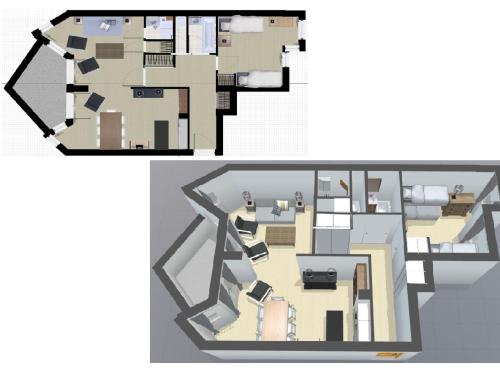 Plano de Appartement Val-d'Isère, 2 pièces, 6 personnes - FR-1-694-116