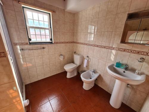 a bathroom with a toilet and a sink at Adega do Costa in Prainha de Baixo