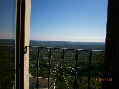 a view of a city from a window at B&B Casa Mila' in Pretoro