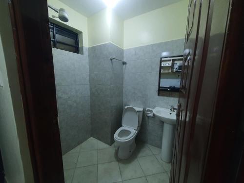 een badkamer met een toilet en een wastafel bij Regional Homes in Syokimau