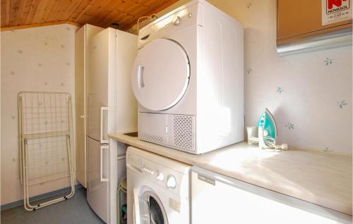 a laundry room with a washer and dryer at Nice Home In Figeholm With 4 Bedrooms And Wifi in Figeholm
