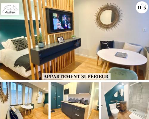 Les Anges - 6 appartements - Place des hérosにあるベッド