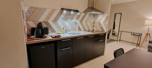 Kuchyňa alebo kuchynka v ubytovaní Charmant Appartement au Cœur de Fougères