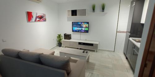 Una televisión o centro de entretenimiento en Apartamento Arkus