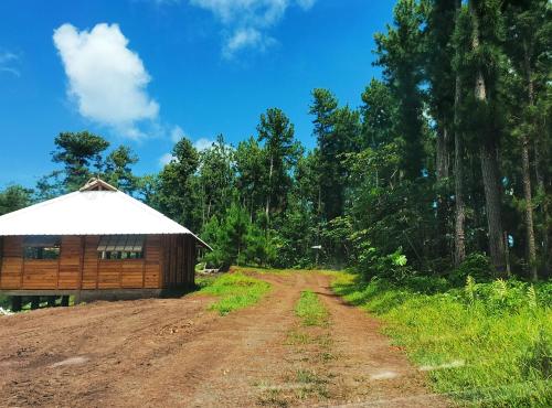 a dirt road next to a small building at Sunset rooms - Auberge Polynésienne in Tevaitoa