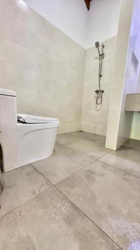 a bathroom with a white toilet in a room at Masfalhi View Inn in Felidhoo