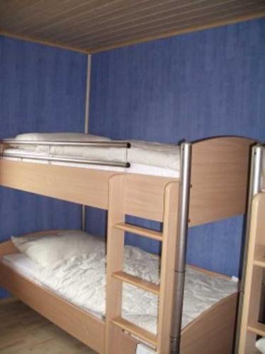 two bunk beds in a room with a blue wall at Berliner Huette in Neustadt