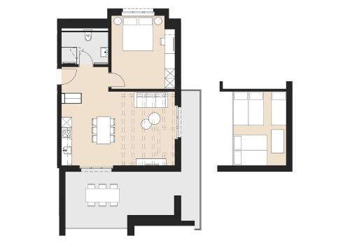 a floor plan of a house at Melchtal Resort Apart Hotel in Melchtal