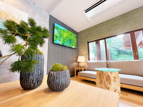 TV a/nebo společenská místnost v ubytování OWL RESORT ARIFUKU ONSEN
