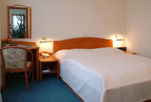 Ένα ή περισσότερα κρεβάτια σε δωμάτιο στο Hotel Dukla