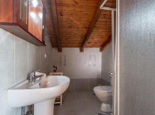 a bathroom with a sink and a toilet at Eleni Luxury Villa in Almiros Beach