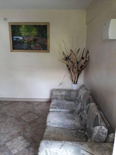 a room with a couch and a painting on the wall at Home Style Apartment J in Roseau