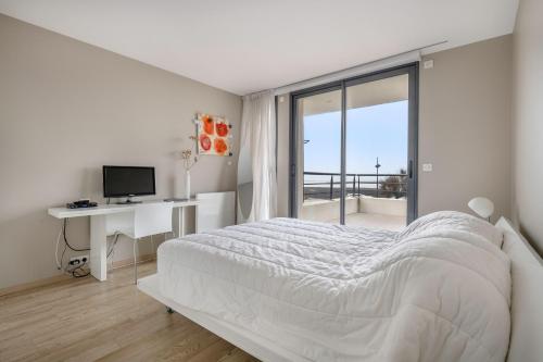 Posteľ alebo postele v izbe v ubytovaní Maison d’Architecte Face Mer à la Plaine sur Mer
