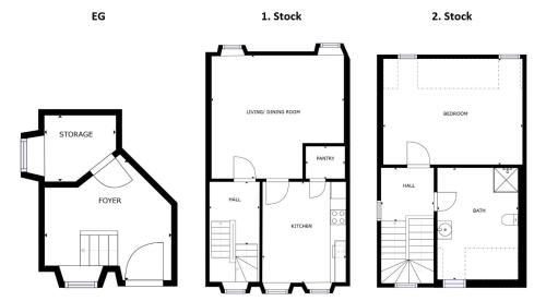 two floor plans of a house at Ferienwohnung Happynest in Birresborn