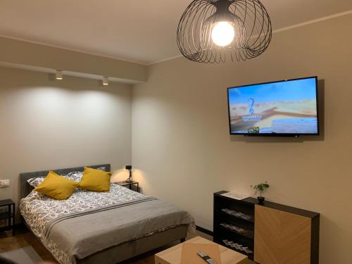 Posteľ alebo postele v izbe v ubytovaní APARTAMENT WILEŃSKA #free parking, self check-in