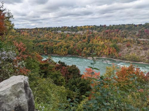 a river in the middle of a forest at The Marshall House in Niagara Falls