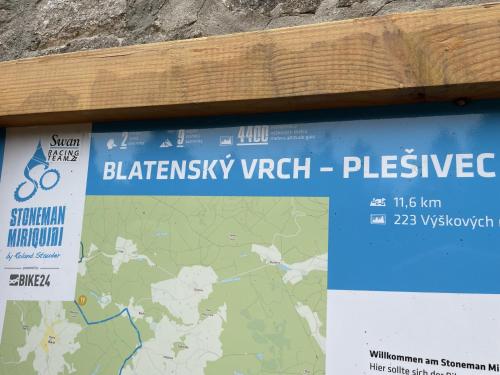 a sign for the olympics with a map at Apartmán Plešivec u sjezdovky in Abertamy