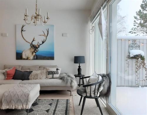 Posezení v ubytování Arctic Luxury Home