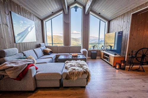 Posezení v ubytování Hodlekvevegen 301 Ski in/out Mountain Cabin