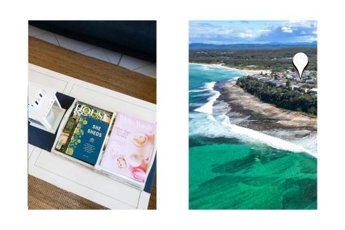 a picture of the ocean and avertisement for avertisementosateosateosateosateosate at Tranquil Retreat in Ulladulla