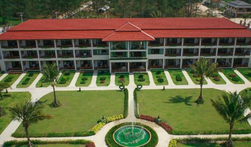 an aerial view of a large building with a garden at The Sunset Beach Resort - Koh Kho Khao in Ko Kho Khao
