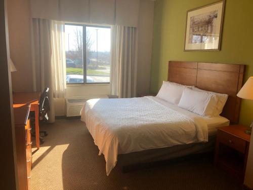 a hotel room with a bed and a window at Holiday Inn Express Hotel & Suites Howell by IHG in Howell